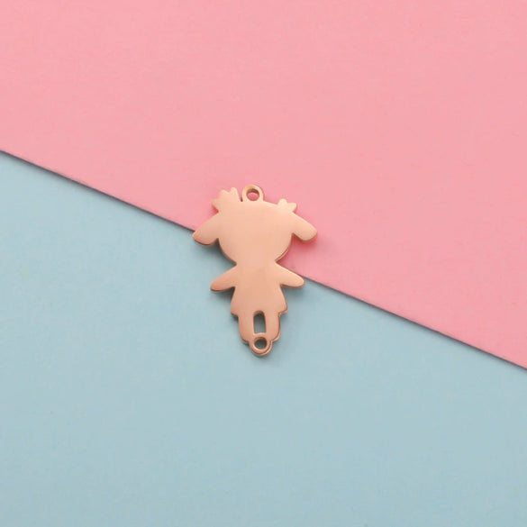 Jewelry Accessories Stainless Steel Creative Bracelet Pendant With Girl Wearing Crown Cartoon Character Pattern And Electroplating Process