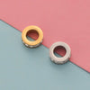 Jewelry Accessories Stainless Steel Cylindrical Hollow Large Hole Bead Spacer Set With Diamonds Electroplated