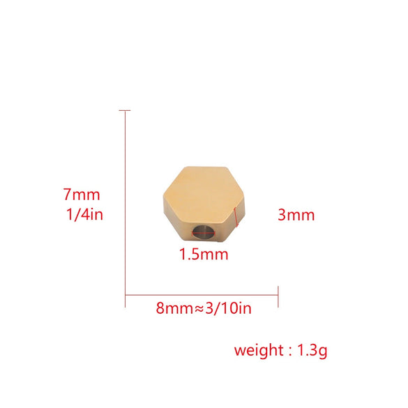 Jewelry Accessories Stainless Steel Diamond Bead Polygon Pendant Electroplated