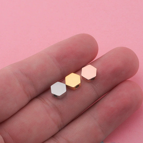 Jewelry Accessories Stainless Steel Diamond Bead Polygon Pendant Electroplated