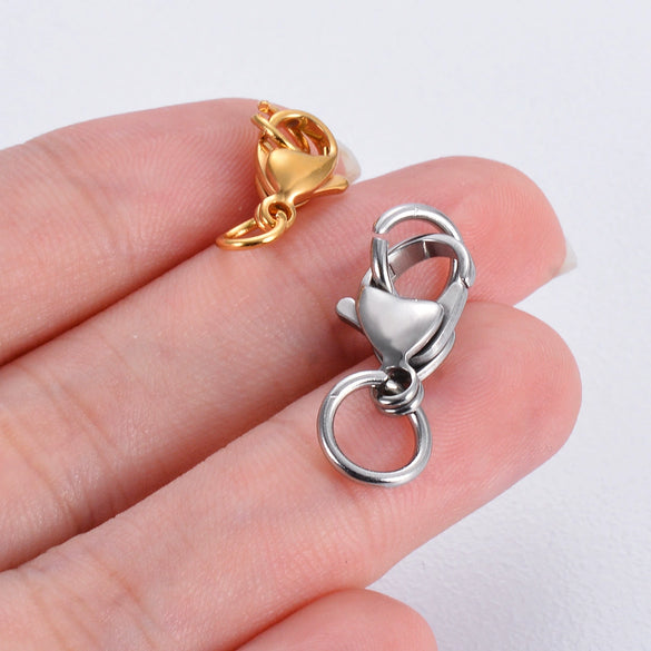 Jewelry Accessories Stainless Steel Double Ring Lobster Clasp Electroplating Finishing Combination Connection Buckle For Necklace And Bracelet