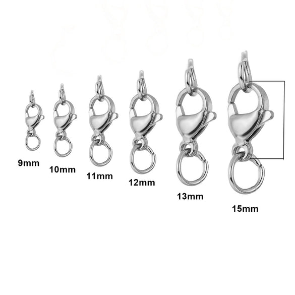 Jewelry Accessories Stainless Steel Double Ring Lobster Clasp Electroplating Finishing Combination Connection Buckle For Necklace And Bracelet