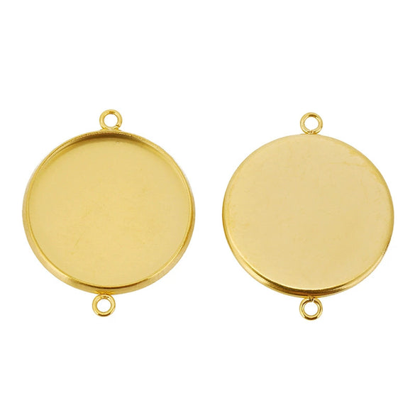 Jewelry Accessories Stainless Steel Double Ring Pendant Holder Electroplating Geometric Style