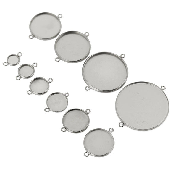 Jewelry Accessories Stainless Steel Double Ring Pendant Holder Electroplating Geometric Style