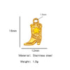 Jewelry Accessories Stainless Steel Dripping Oil Western Cowboy Boots Pendants For Men And Women
