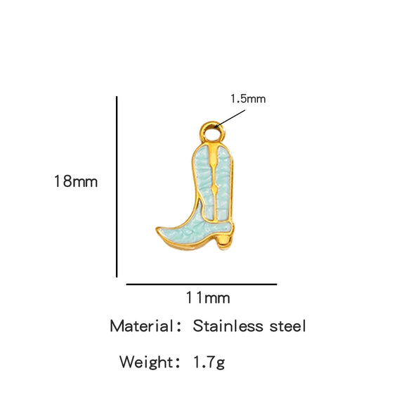 Jewelry Accessories Stainless Steel Dripping Oil Western Cowboy Boots Pendants For Men And Women