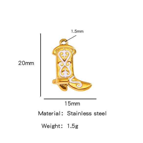 Jewelry Accessories Stainless Steel Dripping Oil Western Cowboy Boots Pendants For Men And Women
