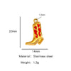 Jewelry Accessories Stainless Steel Dripping Oil Western Cowboy Boots Pendants For Men And Women