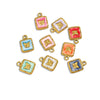 Jewelry Accessories Stainless Steel Enamel Square Butterfly Pendant Dripping Oil Style
