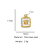 Jewelry Accessories Stainless Steel Enamel Square Butterfly Pendant Dripping Oil Style