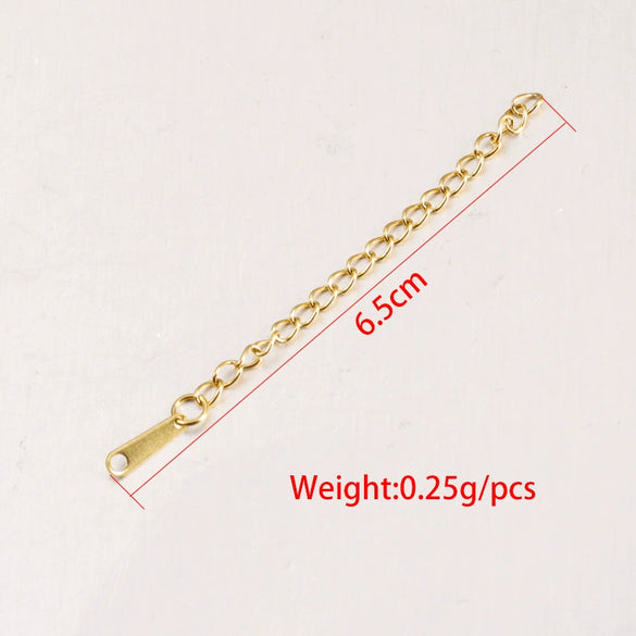 Jewelry Accessories Stainless Steel Extended Chain With Tag Electroplated