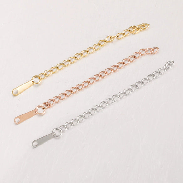 Jewelry Accessories Stainless Steel Extended Chain With Tag Electroplated