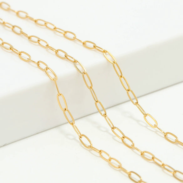 Jewelry Accessories Stainless Steel Flattened Oshaped Cross Electroplated Hiphop Geometric Ellipse Chain Pendant Necklace