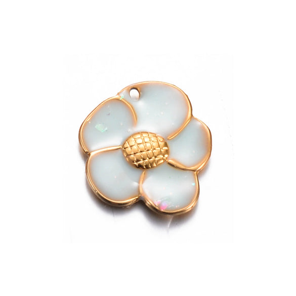 Jewelry Accessories Stainless Steel Floral Dripping Oil Style Pendant Bracelet And Earrings Material
