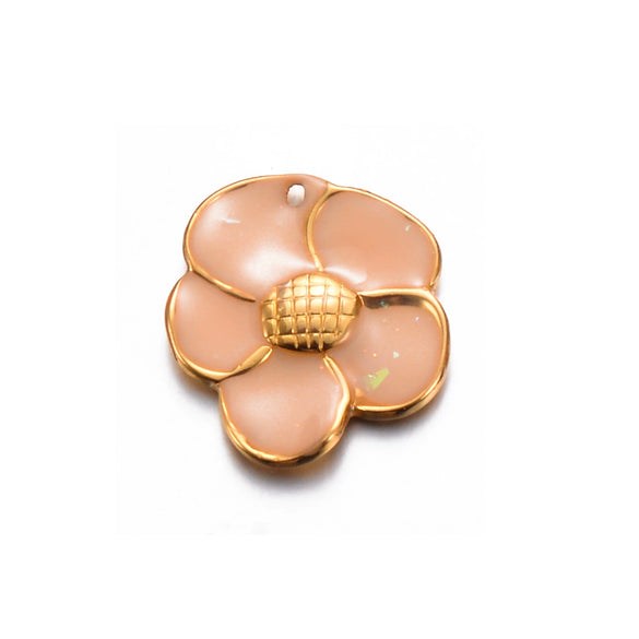 Jewelry Accessories Stainless Steel Floral Dripping Oil Style Pendant Bracelet And Earrings Material