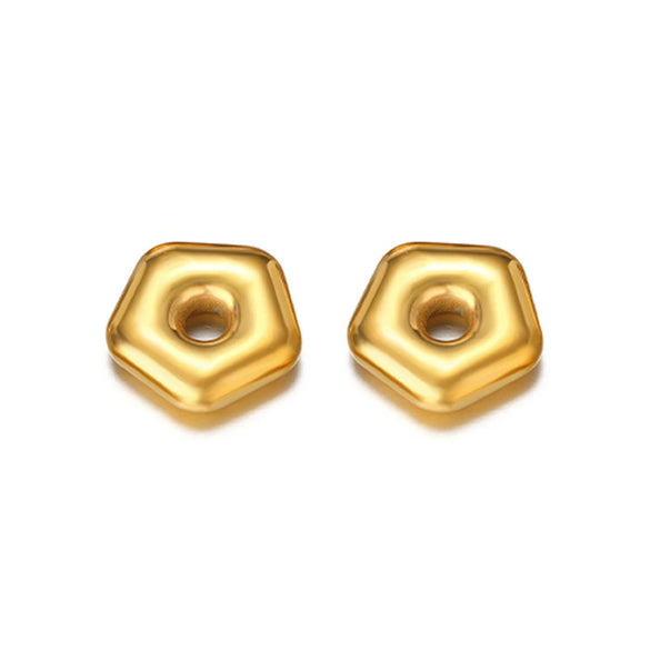 Jewelry Accessories Stainless Steel Flowers Geometric Fivepointed Star Square Gasket Beads Electroplated Pendant For Necklace Bracelet