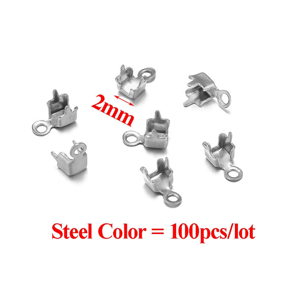 Jewelry Accessories Stainless Steel Geometric Edge Buckle Electroplated For Diy Clothing Necklace Head Decoration