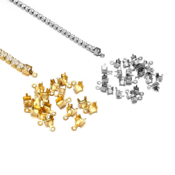 Jewelry Accessories Stainless Steel Geometric Edge Buckle Electroplated For Diy Clothing Necklace Head Decoration