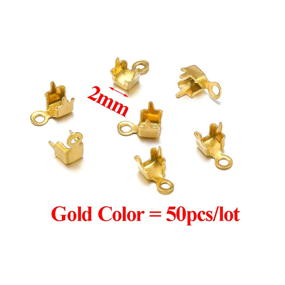 Jewelry Accessories Stainless Steel Geometric Edge Buckle Electroplated For Diy Clothing Necklace Head Decoration