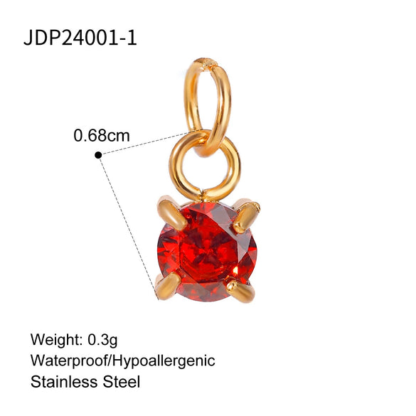 Jewelry Accessories Stainless Steel Geometric Electroplating Turquoise Zircon Pendant Necklace