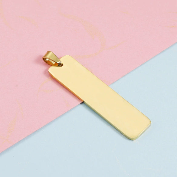 Jewelry Accessories Stainless Steel Geometric Rectangular Buckle Laser Pendant Electroplated