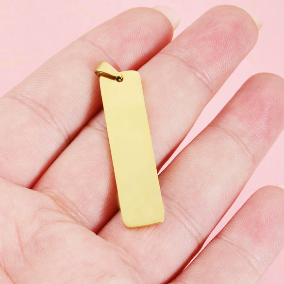 Jewelry Accessories Stainless Steel Geometric Rectangular Buckle Laser Pendant Electroplated