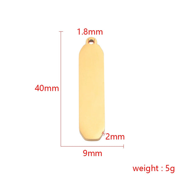 Jewelry Accessories Stainless Steel Geometric Rectangular Long Pendant With Glossy Finish Electroplated