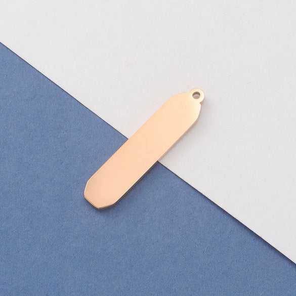 Jewelry Accessories Stainless Steel Geometric Rectangular Long Pendant With Glossy Finish Electroplated