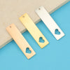 Jewelry Accessories Stainless Steel Geometric Rectangular Strip Tag Heart Laser Cut Out Electroplated