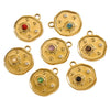 Jewelry Accessories Stainless Steel Geometric Sun And Moon Pendant With Inlay Totem Design