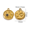 Jewelry Accessories Stainless Steel Geometric Sun And Moon Pendant With Inlay Totem Design