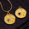 Jewelry Accessories Stainless Steel Geometric Sun And Moon Pendant With Inlay Totem Design