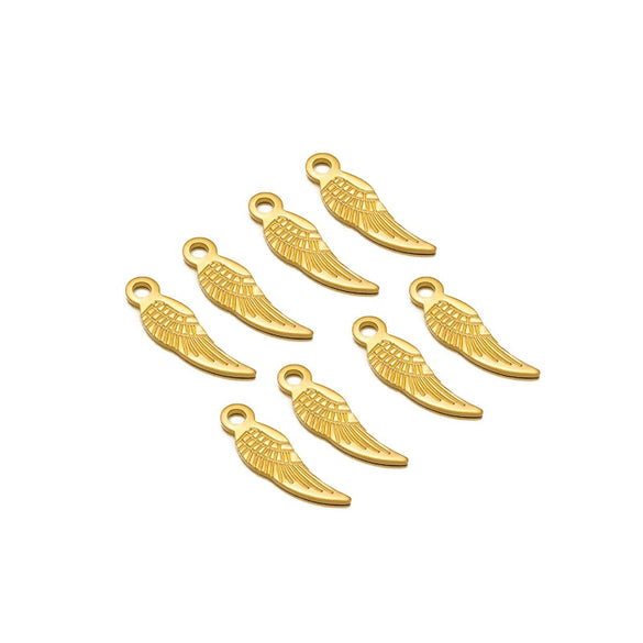 Jewelry Accessories Stainless Steel Gold Pendant With Wings Pattern Handmade Electroplated