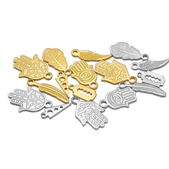 Jewelry Accessories Stainless Steel Gold Pendant With Wings Pattern Handmade Electroplated