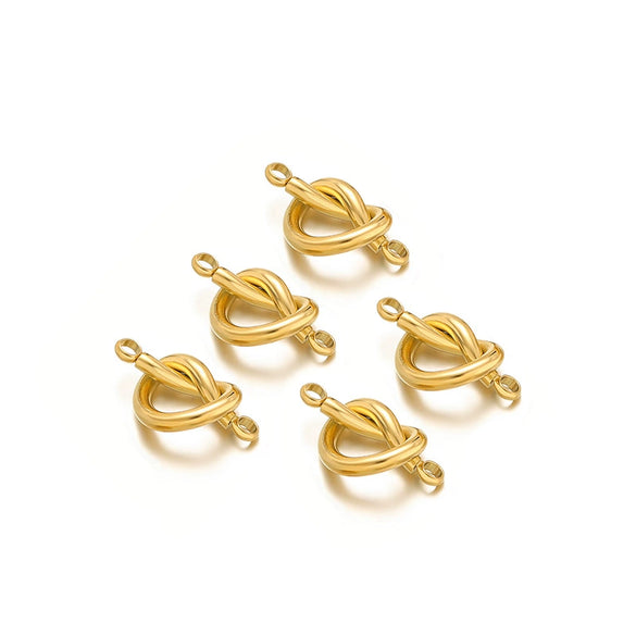 Jewelry Accessories Stainless Steel Gold Plated Heart Connector Pendant For Diy Necklace Earrings