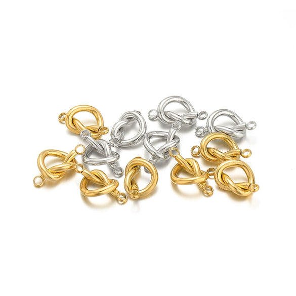 Jewelry Accessories Stainless Steel Gold Plated Heart Connector Pendant For Diy Necklace Earrings