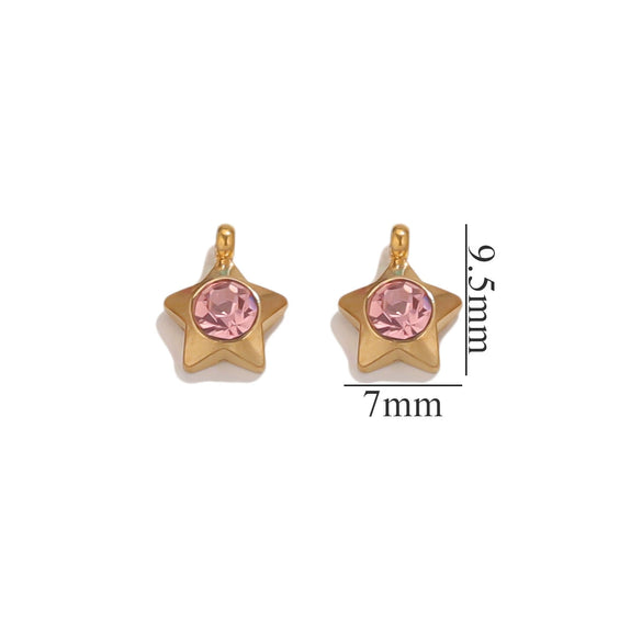 Jewelry Accessories Stainless Steel Heart And Five Pointed Star Pendant Earrings Necklace Bracelet With Electroplating