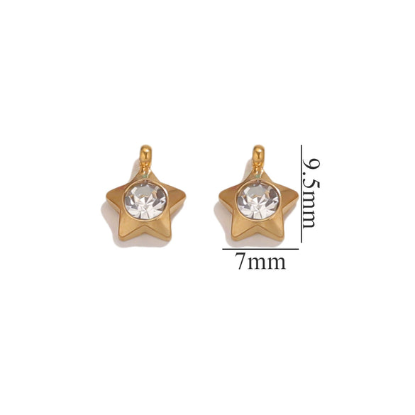 Jewelry Accessories Stainless Steel Heart And Five Pointed Star Pendant Earrings Necklace Bracelet With Electroplating