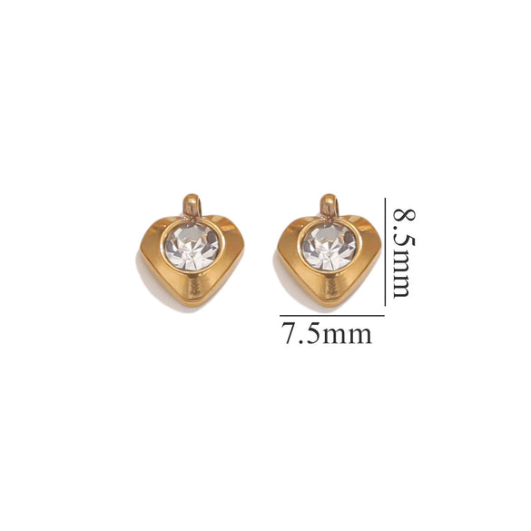 Jewelry Accessories Stainless Steel Heart And Five Pointed Star Pendant Earrings Necklace Bracelet With Electroplating