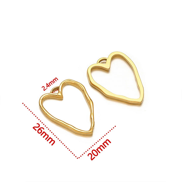 Jewelry Accessories Stainless Steel Heart Geometric Hollow Pendant Electroplated