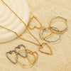 Jewelry Accessories Stainless Steel Heart Geometric Hollow Pendant Electroplated