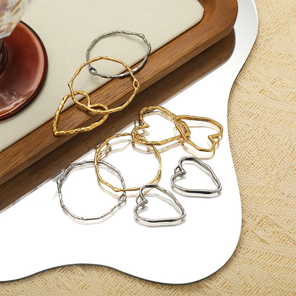 Jewelry Accessories Stainless Steel Heart Geometric Hollow Pendant Electroplated