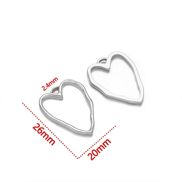 Jewelry Accessories Stainless Steel Heart Geometric Hollow Pendant Electroplated