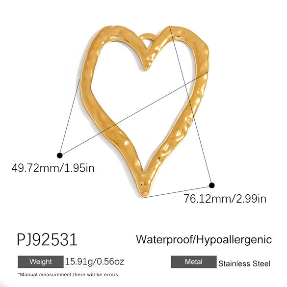 Jewelry Accessories Stainless Steel Heart Pendant Handmade Electroplated Bracelet Necklace