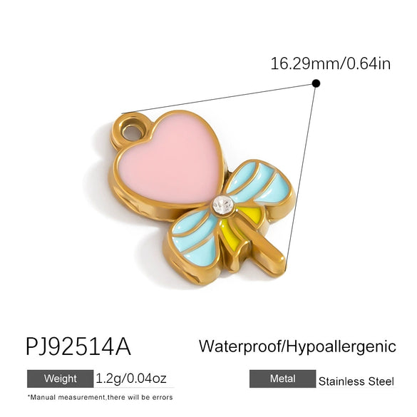 Jewelry Accessories Stainless Steel Heart Pendant Handmade Electroplated Bracelet Necklace