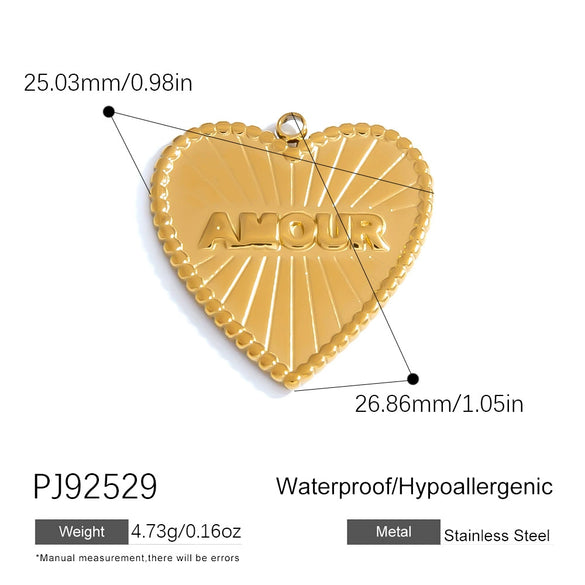 Jewelry Accessories Stainless Steel Heart Pendant Handmade Electroplated Bracelet Necklace