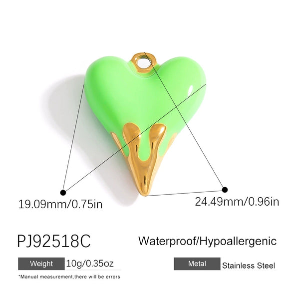 Jewelry Accessories Stainless Steel Heart Pendant Handmade Electroplated Bracelet Necklace