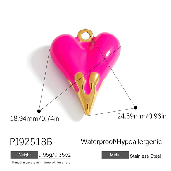 Jewelry Accessories Stainless Steel Heart Pendant Handmade Electroplated Bracelet Necklace