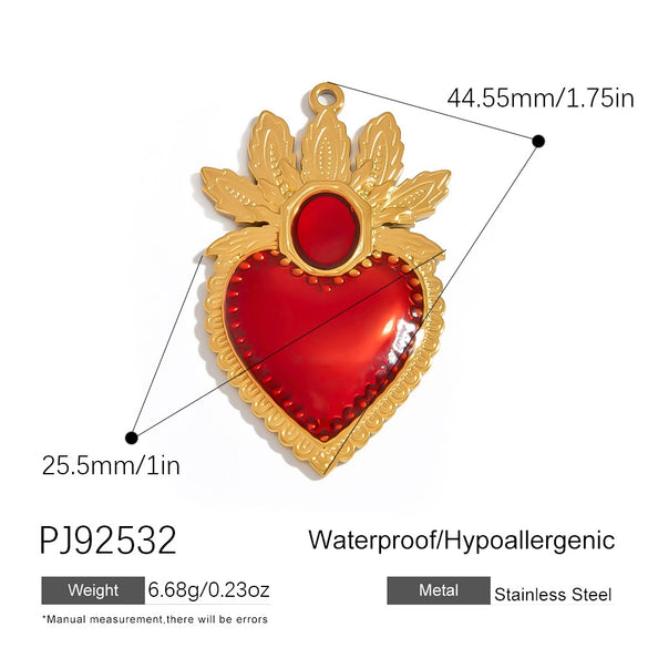 Jewelry Accessories Stainless Steel Heart Pendant Handmade Electroplated Bracelet Necklace