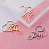 Jewelry Accessories Stainless Steel Heart Shaped Faith English Word Necklace Pendant With Electroplating